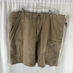 New Wrangler Cargo Shorts Men's 46 Beige Relaxed Fit Cotton Blend 9.5" Inseam